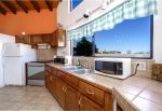 Casa Palos Verdes in El Dorado Ranch, San Felipe, rental property - kitchen with microwave, stove and fridge